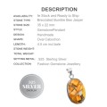 Natural Brecciated Bumble Bee Jasper Pendant .925 Sterling  Silver