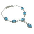 Handmade Faceted Blue Topaz .925 Sterling Silver Necklace
