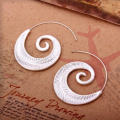 Modern Spiral Leaf Silver Plated Fashion Earrings