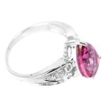 Deluxe Portuguese Cut Pink Topaz Gemstone Solid .925 Sterling Silver Ring Size 6.5 or N