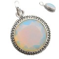 26 cts Fire Opalite Gemstone Solid .925  Sterling Silver Pendant