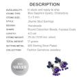 Sapphire Quartz And Purple Chalcedony Jhumki .925 Silver Stud Earrings