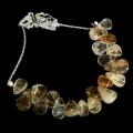 100% Natural Sunny Citrine Pears Gemstone Non Tarnish Hypoallergenic Stainless Steel Chain Necklace