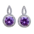 2 cts Purple Amethyst, White in Solid .925 Sterling Silver