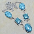 Antique Style Spider Web Matrix Turquoise .925 Silver Necklace