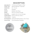 Natural Sleeping Beauty Turquoise and Australian Gaspeite Solid .925 Sterling Silver Pendant