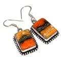 Natural Indonesian Bumble Bee Jasper  .925 Silver Earrings