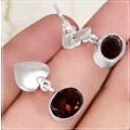 Spectacular Heart Studs Smokey Quartz Gemstone .925 Silver Earrings