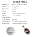 Classic Faceted Oval Smoky Quartz, Gemstone .925 Silver Pendant