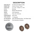 Deluxe 56.8 Cts Natural Smoky Topaz .Gemstone Solid 925 Sterling Silver 14K White Gold Stud Earrings