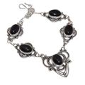 Dainty Natural Black Onyx Gemstone .925 Silver Necklace