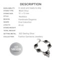 Dainty Natural Black Onyx Gemstone .925 Silver Necklace