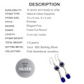 New Arrival Indian Sapphire Quartz Gemstone Solid .925 Sterling Silver Earrings