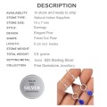 Trendy Natural Indian Sapphire Quartz Gemstone Solid .925 Sterling Silver Earrings