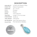 16.65 cts Handmade Natural Aquamarine Gemstone Solid 925 Sterling Silver Pendant