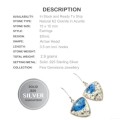 Natural K2 Granite with Blue Azurite Gemstone .925 Sterling Silver Earrings