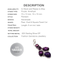 Handmade Purple Amethyst Gemstone 925 Silver Pendant