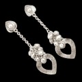 Stunning 9.62 cts Natural White Pearl , Solid .925 Sterling Silver Earrings