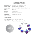 Handmade Natural Enchanting Royal Blue Purple Druzy Agate Gemstone .925 Silver Bracelet