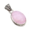 Dainty Natural Kunzite Oval Gemstone Solid.925 Sterling Silver Pendant
