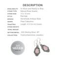 Enchanting Natural Pink Rose Quartz Earrings .925 Silver