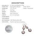 Enchanting Natural Pink Rose Quartz Earrings .925 Sterling Silver