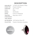 Enchanting African Purple Amethyst .925 Silver Ring Size Us 9.7