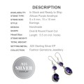 Handmade Purple Amethyst Gemstone .925 Sterling Silver Earrings
