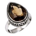 Simply Stunning 5.25 Cts Natural Smokey Topaz 100% .925 Solid Sterling Silver Ring Size 6.5