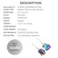 Titanium Aura Quartz, Rainbow Mystic Topaz in Solid 925 Sterling Silver Earrings