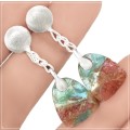 Limited Edition Natural Long Aquamarine in Sunstone set in Solid .925 Sterling Silver Earrings