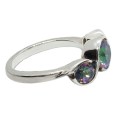 Beautiful Multi-Colour Rainbow Topaz, Ring in Solid .925 Sterling Silver. Size 8 or Q