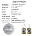 Victorian Genuine Lapis Lazuli Two Tone in  Solid .925 Sterling Silver Earriings
