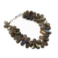 201 cts Natural Blue Fire Labradorite Gemstone Cluster Bracelet