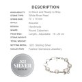 Dainty White River Pearl , .925  Sterling Silver Bracelet