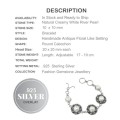 Creamy White Pearl Floral Set,  in .925  Sterling Silver Bracelet