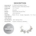 Handmade Double Row Biwa Pearl , .925  Sterling Silver Bracelet