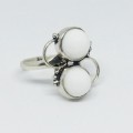 Incredible White Jade Gemstone. 925 Silver Ring Size US 9 OR R1/2