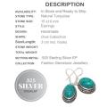 Handmade Spider Web Matrix Turquoise Gemstone .925 Sterling Silver Earrings