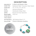 Santè Rosa Spider Web Matrix Turquoise and Solar Quartz Gemstone 925 Silver Bracelet