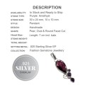 Spectacular Pear Shape Faceted Purple Amethyst Gemstone .925 Silver Pendant
