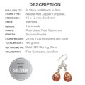 Natural Red Copper Turquoise and Pearl Solid .925 Sterling Silver Earrings