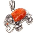 Natural South Western Arizona  Red Copper Turquoise in Solid .925 Sterling Silver Pendant