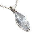 Elegant High Sparkle Marquise Shape C/zirconia Solid .925 Sterling Silver Pendant