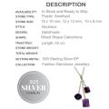 Trendy Purple Amethyst Mixed Shapes Gemstone .925 Silver Necklace
