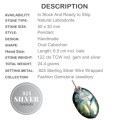 Natural Luminescent Labradorite Oval Gemstone  .925 Sterling Silver Pendant