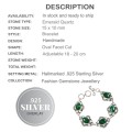 Indian Emerald Quartz Gemstone .925 Silver Bracelet