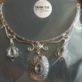 Handmade Antique Oval Clear Quartz Gemstone .925 Silver Necklace