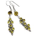 Incredible X Long Faceted Citrine Gemstone .925  Silver Earrings