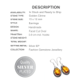 Handmade Antique Style Faceted Sunny Citrine Ovals Silver Plated Earrings